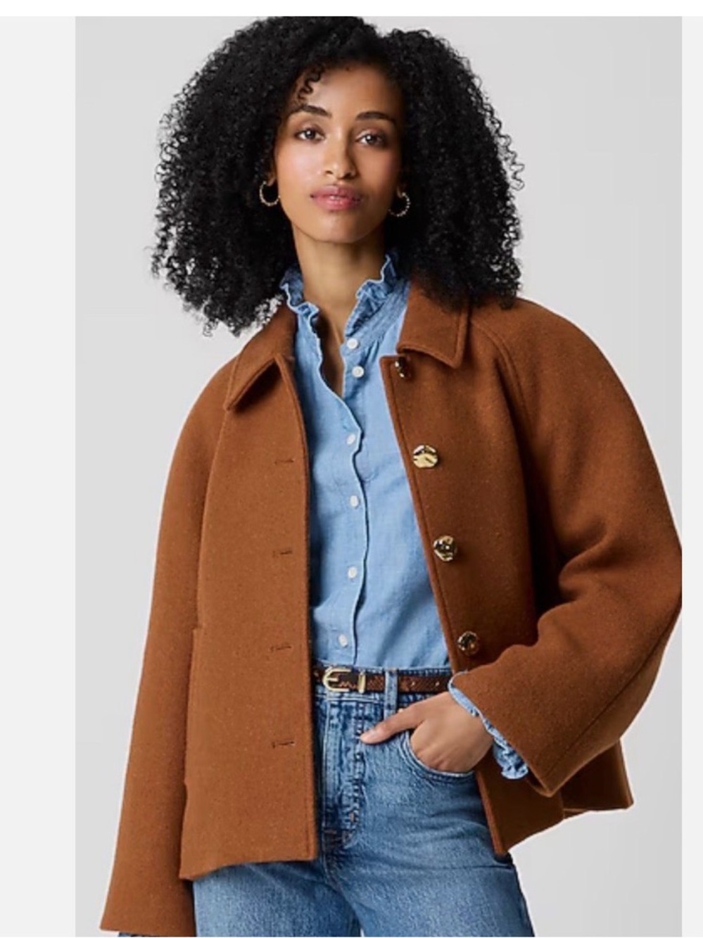 J. Crew Chestnut Brown Wool-Blend Pea Coat